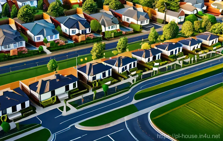 공시지가 상승 요인 - Here are three detailed image prompts in English, inspired by the themes of urbanization, land value...