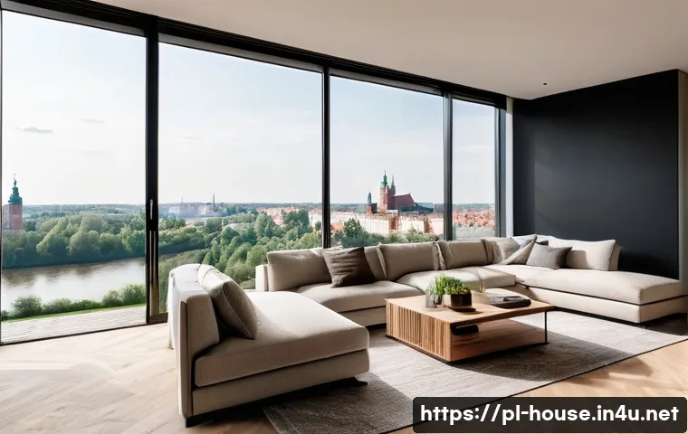 부동산 감정평가 기준 - **Prompt:** A stunning, modern open-plan living room situated in a high-rise apartment overlooking t...