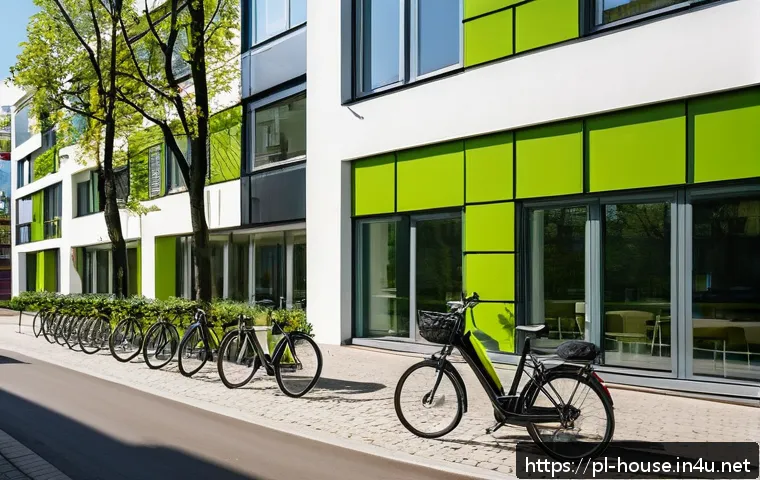 다세대 주택 투자 팁 - A modern multi-family residential building in a vibrant Warsaw neighborhood, showcasing well-maintai...